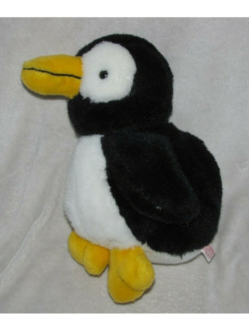 Commonwealth Stuffed Plush Black White Yellow Bird Penguin 11"